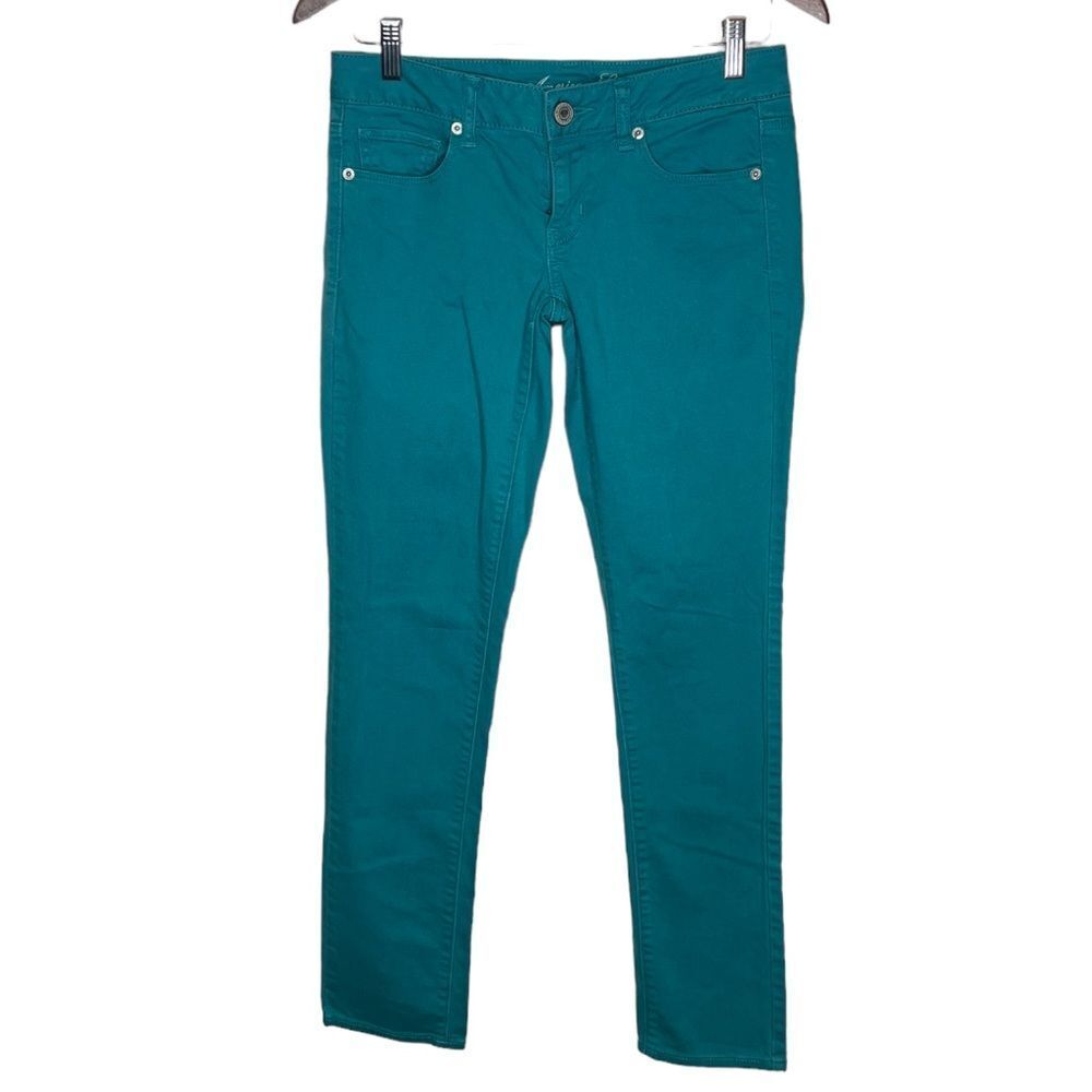 American Eagle Teal Stretch Skinny Jeans size 4